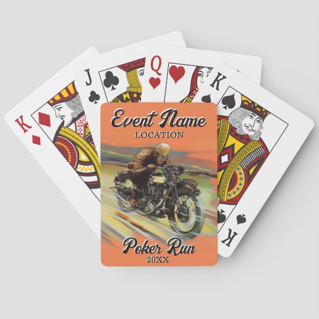 Fundraising-Motorrad-Poker laufen Vintage Anpassun Spielkarten (Rückseite)