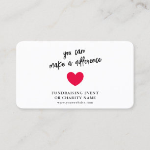 Fundraising-Wohltätigkeit spenden Herzfoto-Karte Visitenkarte