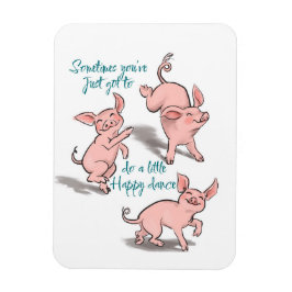 Fundus Cartoon Ferkel Happy Dance Magnet