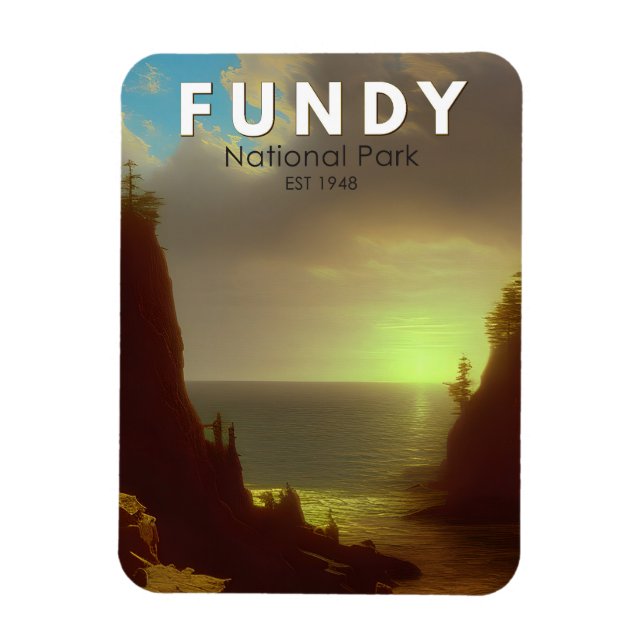 Fundy National Park Canada Vintag Art Magnet (Vertikal)