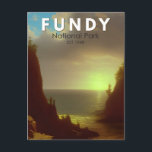 Fundy National Park Canada Vintag Art Postkarte<br><div class="desc">Fundy National Park Kunstwerk Design. Der Park präsentiert eine schroffe Küstenlinie,  die bis zum kanadischen Hochland,  den höchsten Fluten der Welt und mehr als 25 Wasserfällen hinaufsteigt.</div>