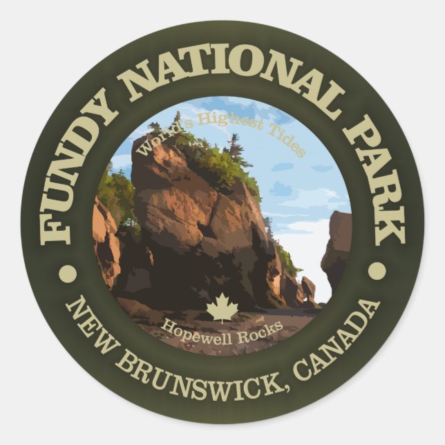 Fundy National Park Runder Aufkleber (Vorderseite)