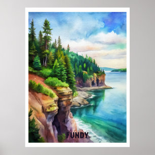 Fundy National Park Wasserfarben Malerei Poster