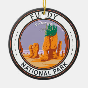Fundy Nationalpark Kanada Vintage Abzeichen Keramik Ornament