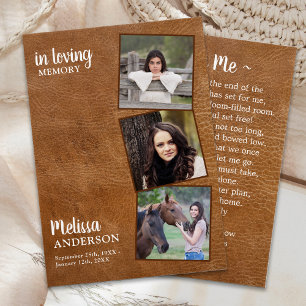 Funérailles 3 Photo Carte de prière commémorative 