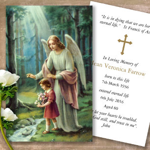 Funérailles Catholique L'Ange de la prière Cartes