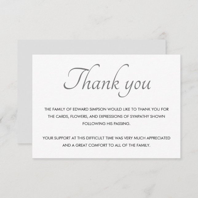 Funérailles de Merci noir blanc classique (Devant / Derrière)