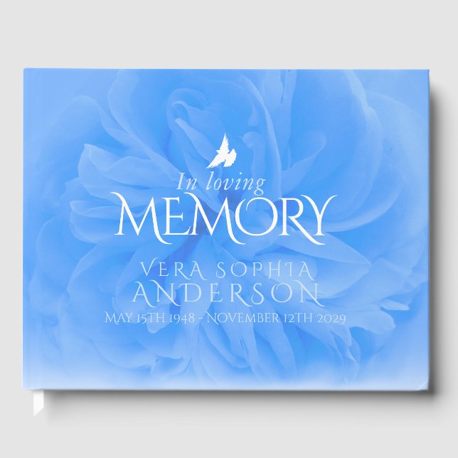 Funérailles en mémoire d'amour Livre d'invité rose (Recto)