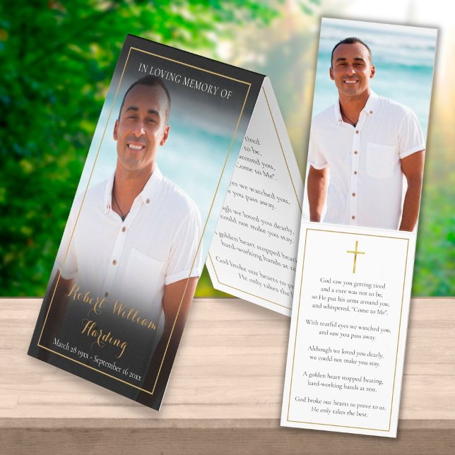 Funérailles Mémorial 2 Photos Cartes de prières pl (Créateur téléchargé)