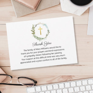 Funérailles Mémorial Gold Croix Merci de couronne