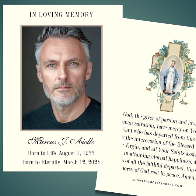 Funérailles Mémorial Marie Prière Carte Sainte (Créateur téléchargé)