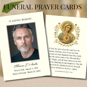 Funérailles Memorial Mary Prayer Photo