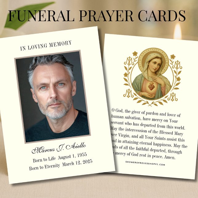 Funérailles Memorial Mary Prayer Photo (Créateur téléchargé)