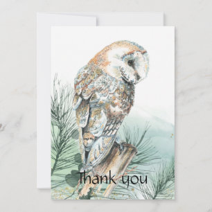 Funérailles Memorial Merci aquarelle Barne Owl