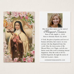 Funérailles Mémorial Saint Card St Therese Roses