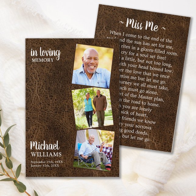 Funérailles modernes 3 Photo Carte de prière commé (Créateur téléchargé)