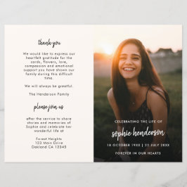 Funérailles modernes | Programme commémoratif de l