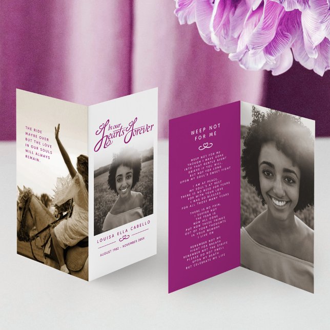 Funérailles nos coeurs pour toujours violet carte  (Créateur téléchargé)