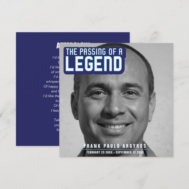 Funérailles passage d'une légende carte de poème b (Devant / Derrière)