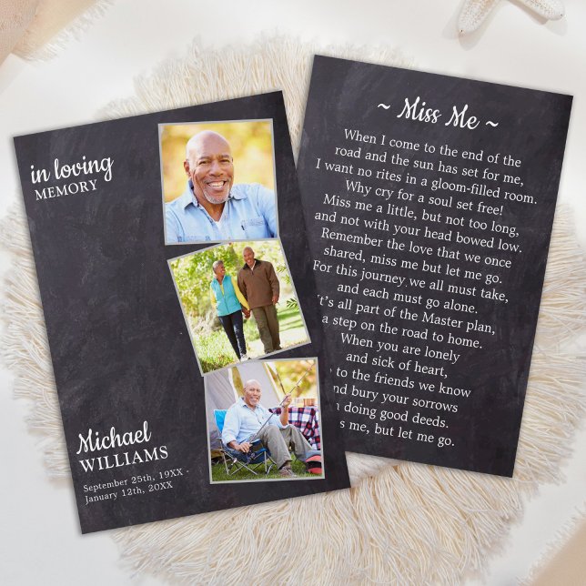 Funérailles rustiques 3 Photo Carte de prière comm (Créateur téléchargé)