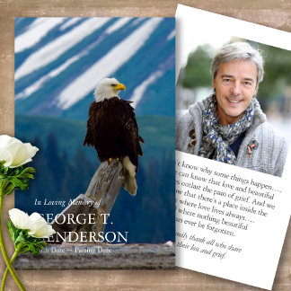 Funéraire Bald Eagle Memorial Prayer Cartes de Sym