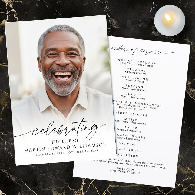 Funeral Celebration of Life Photo Order of Service Programm (Von Creator hochgeladen)