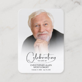 Funeral Celebration of Life Photo Prayer Card Visitenkarte