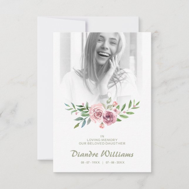 Funeral for Loved One Woman on Pink Garland (Vorderseite)