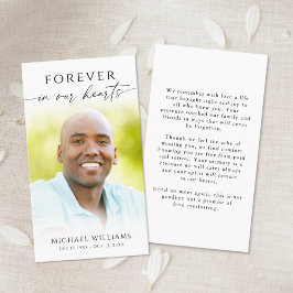 Funeral Forever In Our Hearts Photo Prayer Card Visitenkarte