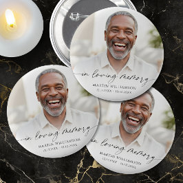 Funeral In Loving Memory Photo Memorial Button