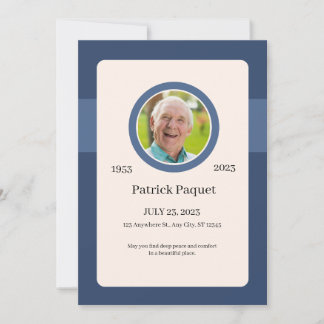 Funeral Invitation Template – Dark Blue Memorial