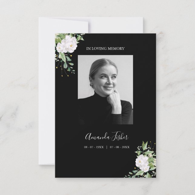 Funeral Loved One on White Floral Wreath Memorial (Vorderseite)
