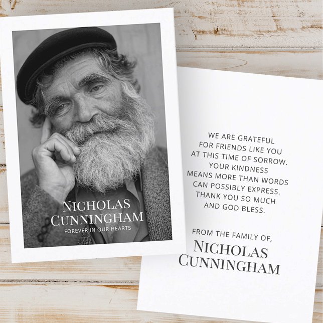 Funeral Memorial Classic Carte simple de prière ph (Créateur téléchargé)