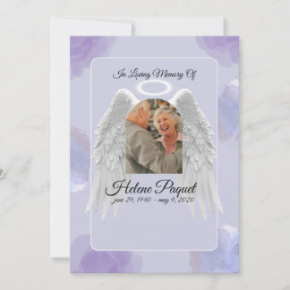 Funeral Memorial Design Template – Angel Wings  Einladung