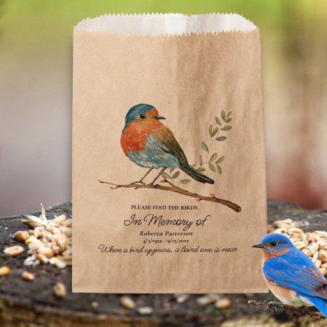 Funeral Memorial Favor Bluebird Bird Seed  Geschenktütchen (Von Creator hochgeladen)