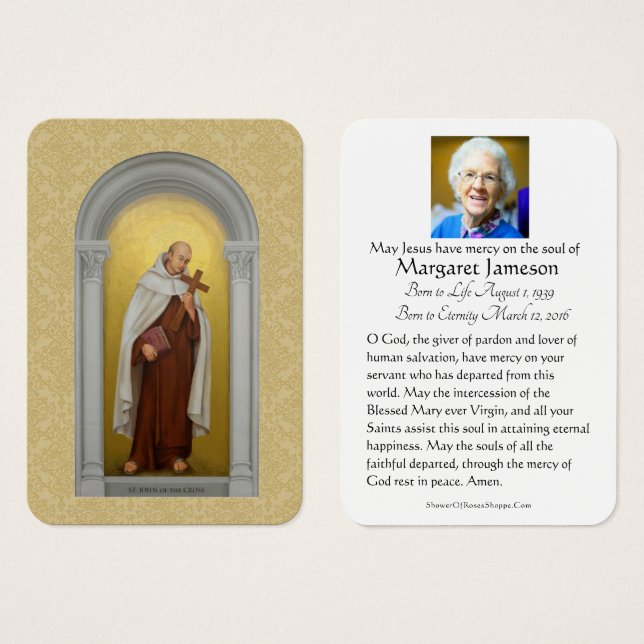 Funeral Memorial Holy Card St. John of the Cross (Vorne & Hinten)