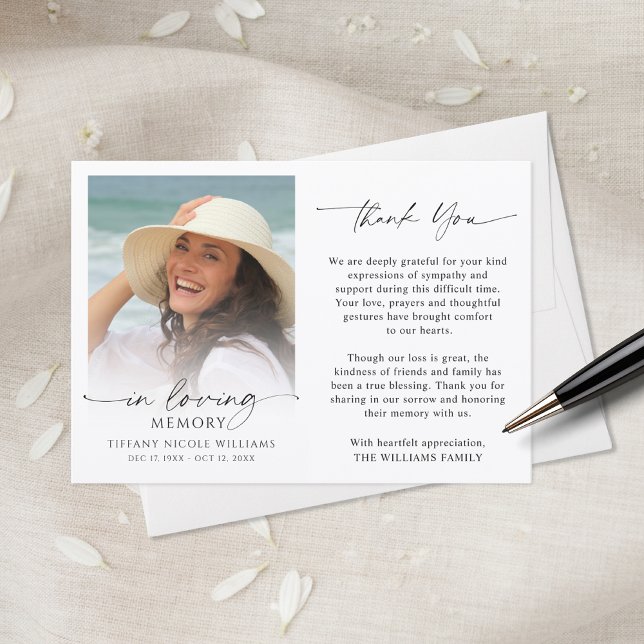 Funeral Memorial In Loving Memory Photo Dankeskarte (Von Creator hochgeladen)