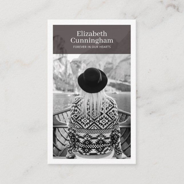 Funeral Memorial Moderne et simple Carte photo (Devant)