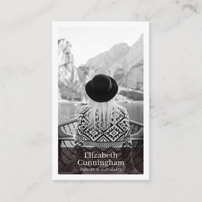 Funeral Memorial Moderne et simple Carte photo (Devant)
