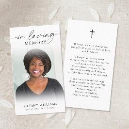 Funeral Memorial Photo Cross Christian Prayer Card Visitenkarte