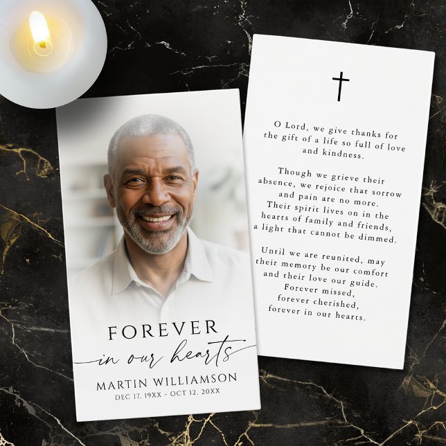 Funeral Memorial Photo Cross Sympathy Prayer Card (Von Creator hochgeladen)