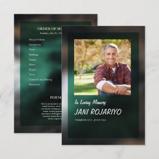 Funeral Order of Service Card Template Einladung