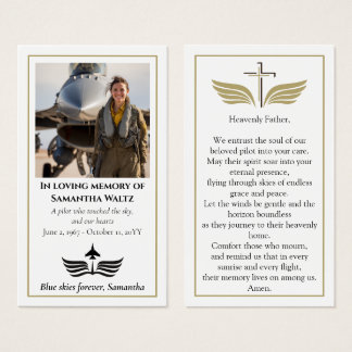 Funeral Photo Prayer for Pilot Modern Aviation