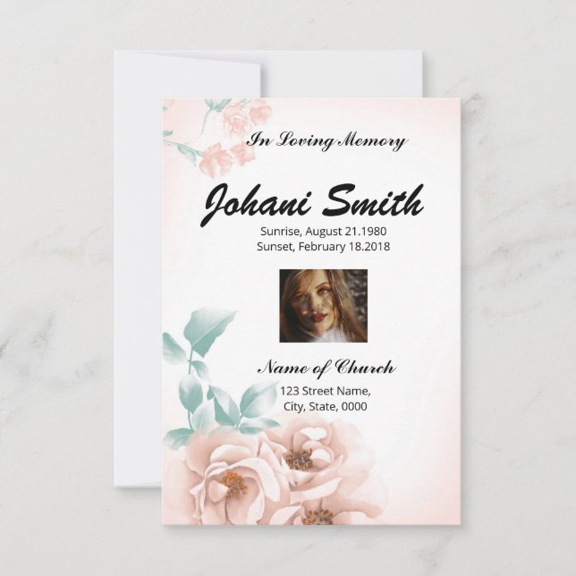 Funeral Prayer Card Template (Vorderseite)