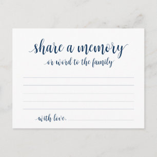 Funeral Service, Navy Blue, Share a memory Card Postkarte