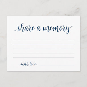 Funeral Service, Navy Blue, Share a memory Card Postkarte