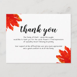 Funeral Sympathy Thank you Card Postkarte