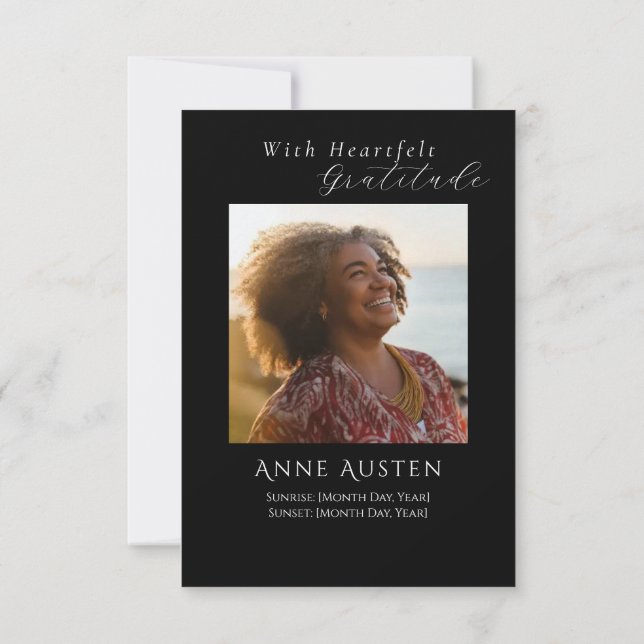 Funeral Thank You Card – With Gratitude Dankeskarte (Rückseite)
