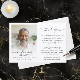 Funeral Thank You In Loving Memory Photo Dankeskarte