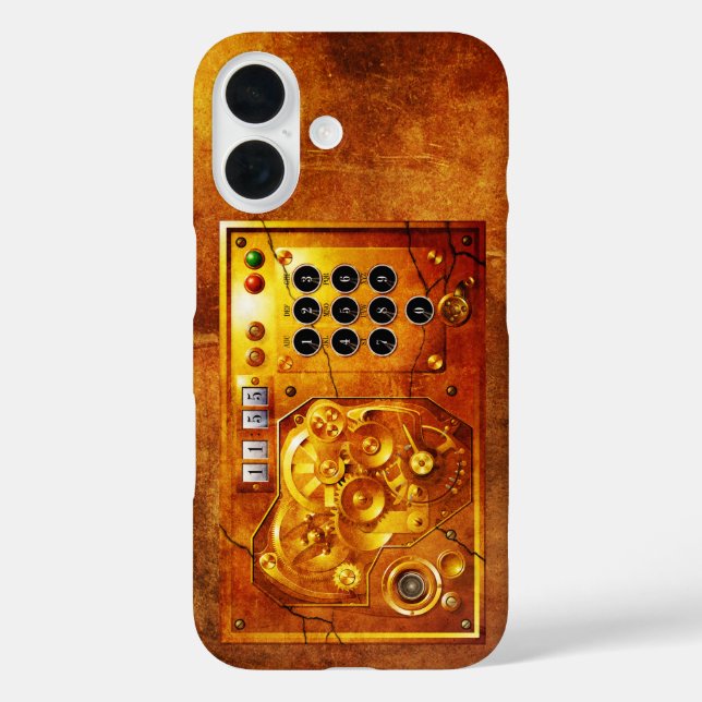 Fünf bis zwölf Steampunk-Uhr-Grunge iPhone 16 Hülle (Rückseite)